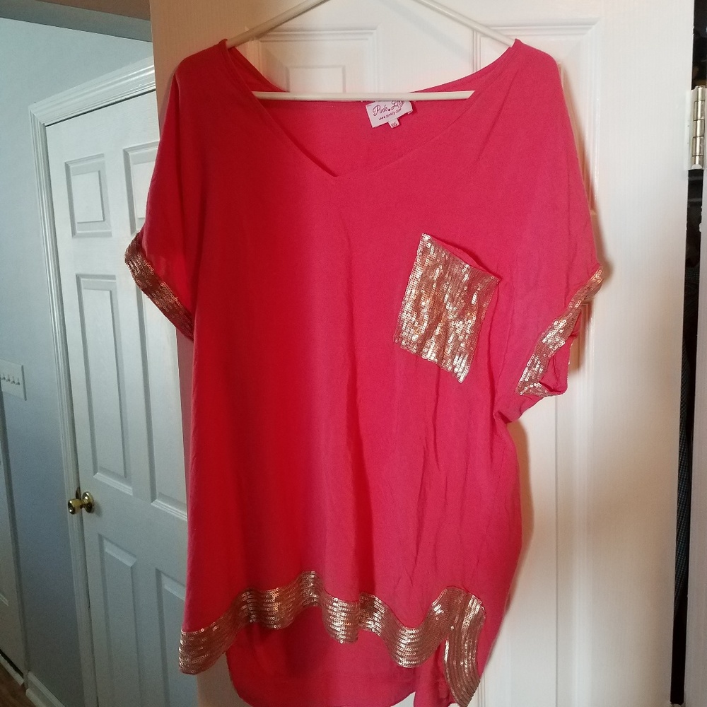 Pink lily shirt
